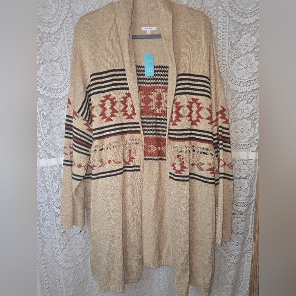 Maurices Sweaters - Maurices Long Sleeve Aztec Sweater Cardigan, Womens 3X Fringe NWT
